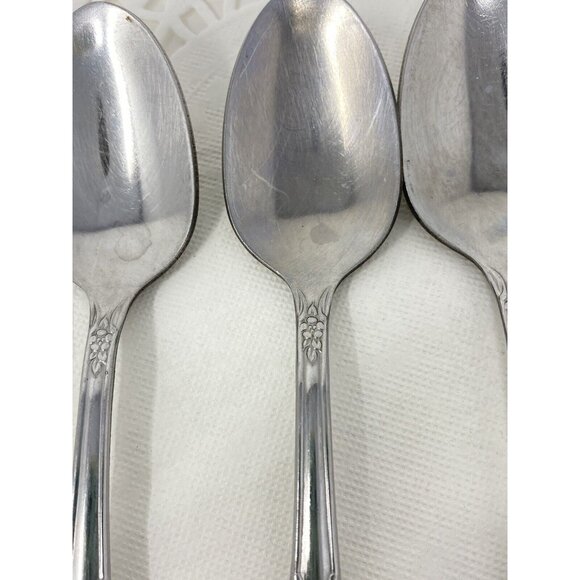 Lot of 8 Oneida FENWAY Dream Glossy Stainless Teaspoons 6" Wm A Rogers Vintage - Picture 3 of 9